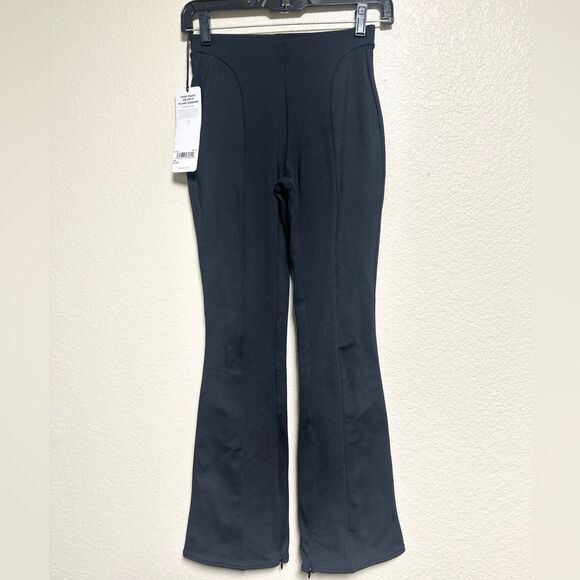 Alo Yoga High-Waist Zip It Black Flare Leggings 7/8 size XXS - Picture 4 of 9